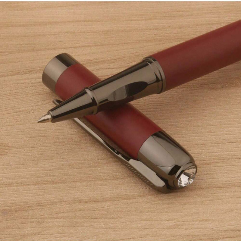 Office High Tech - 高品質ブランドローラーボールペンマットレッド署名文具オフィス学用品金属インクペン
