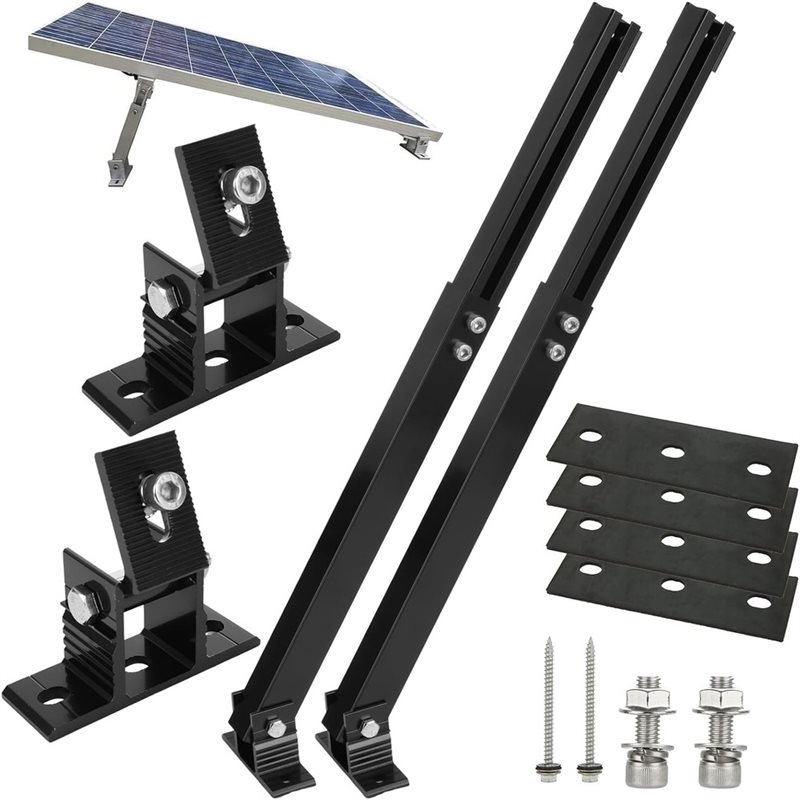 Flat Panel Mount Tilt - HGHOソーラーパネル取り付けブラケット、調整可能な傾斜角、アルミ合金製、平面屋根、RV、ボート、オフグリッド用（ブラケットのみ）