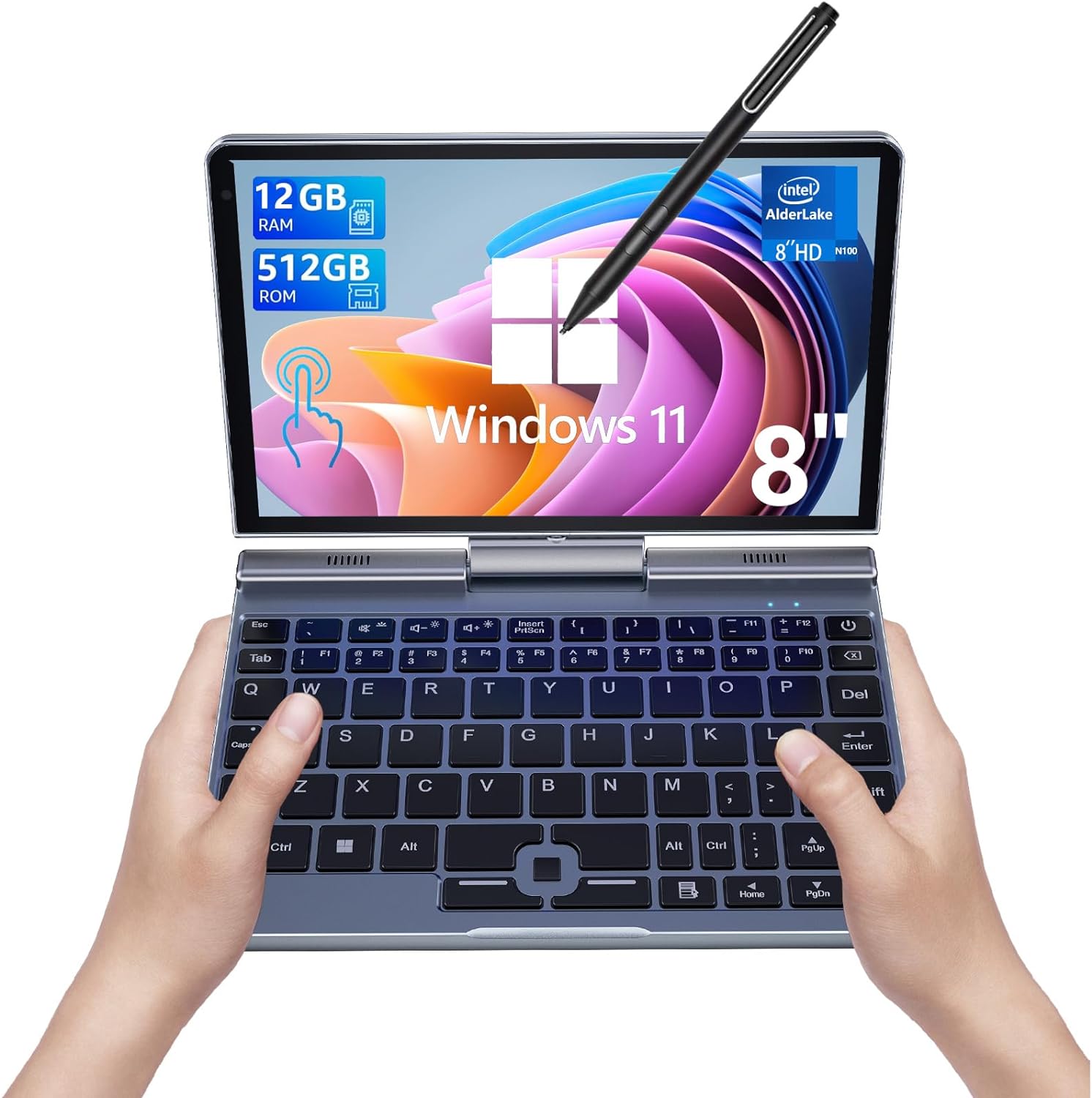 Thin Client Mini Pc - ポータブルミニラップトップ Windows 11 8インチ タッチスクリーン ノートブック