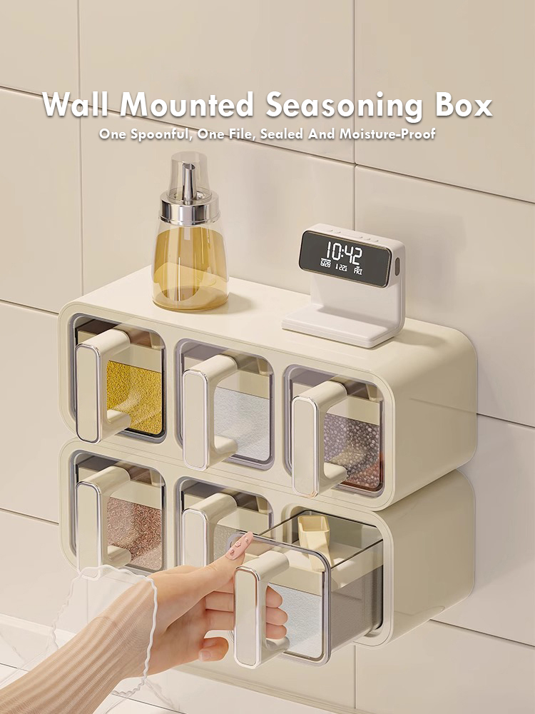 Server Rack Shelf - キッチン調味料収納ラックコンビネーションセット、壁掛けタンク、穴の開いていない箱、キッチンアクセサリー
