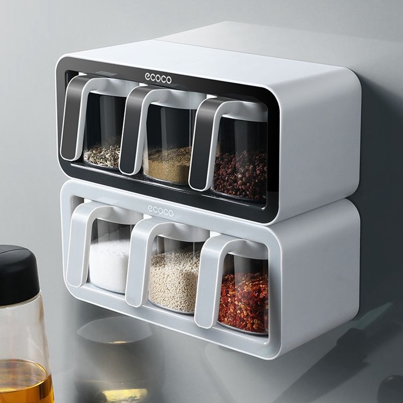 キッチン調味料ジャー組み合わせセット調味料ボックス壁掛け式非 - Server Rack Shelf のレビューと価格