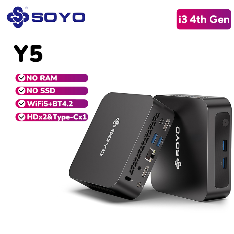 SOYO Y5 ミニPC インテル第4世代i3 2×HDMI - Thin Client Mini Pc のレビューと価格