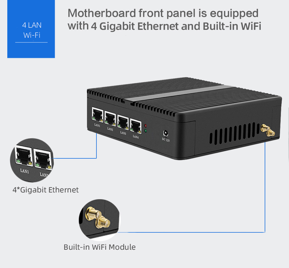 ファイアウォールルーターPfsenseファンレスミニPC C - Thin Client Mini Pc のレビューと価格